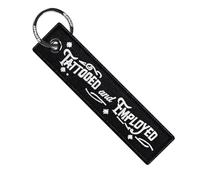 MotoLoot Keychain for Motorcycles, Scooters, Cars and Gifts (Tattooed And Employed)