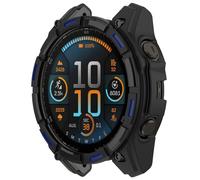 MOTONG Compatible with Garmin Tactix 8 Amoled 47mm Protective Case - TPU Protective Watch Case Cover Shell Compatible with Garmin Tactix 8 Amoled 47mm(Black + Blue)