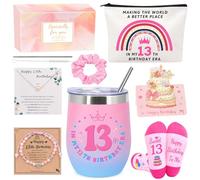 MOTONG Gifts for 13 Year Olds Girls, Happy Birthday Gift for 13 Presents for 13 Year Old Girl Socks Pearl Necklace Bracelet for Teen Girls Daughter Niece Sisters Classmates
