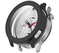 MOTONG PC Full Coverage Protective Watch Case Cover Tempered Glass Screen Protector Compatible with Xiaomi Watch S5, PC Hard Watch Case Watch Accessory(Black)