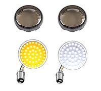 MotoParAcc 1157 Front Sequential LED Turn Signal, 2 Inch Bullet 12V Motorcycle Blinker Lights for Harley Street Glide, Dyna, Road King, Sportster 1200, Iron 883