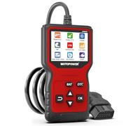 MOTOPOWER MP69033 Pro OBD2 Scanner Code Reader Check Engine Fault Light Diagnostic Scan Tool with Battery Tester, Red Edition