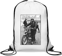 Motor Bike Racing Photo Gym Sack Casual Drawstring Bag White