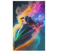 Motor Boat 1000 Piece Jigsaw Puzzles for Adults Wooden Puzzle Challenging Game Family for Gifts (78×53cm)