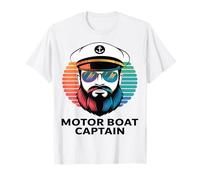 Motor Boat Captain Cruise Sunset Nautical Anchor Sunglasses T-Shirt