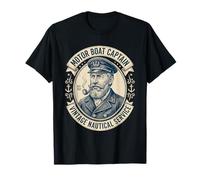 Motor Boat Captain Vintage Funny Yacht Party Pontoon Boating T-Shirt