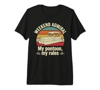 Motor Boat Pontoon Weekend Admiral My Rules Vintage Design Premium T-Shirt