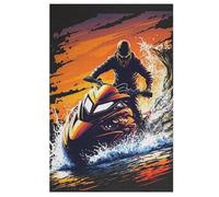 Motor Boat Wooden Jigsaw Puzzle for Adults 1000 Piece Puzzles for Kids Challenging Game (78×53cm)