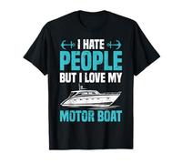 Motor Boating I Hate People But Love My Motor Boat Captain T-Shirt
