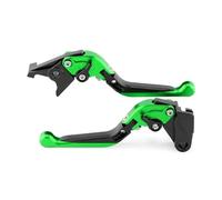 Motor Brake Levers for Kawasaki for Ninja 300 250 R/SL 400 Z125 Z250 Z300 Z400 Z250SL 2008-2022 Motorcycle Extendable Handles Folding Brake Clutch Levers(Green Black)