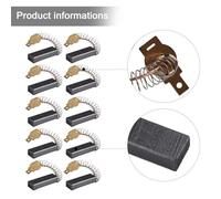 Motor Carbon Brushes for Vacuum Cleaners and Rotary Power Tools - 32 X 11 X 6 Mm Replacement Electric Motor Brush Set with Holder Spring Back Cover - Compatible with Multiple Brands(2 Pack)
