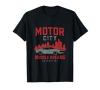 Motor City Muscle Dreams Detroit MI Skyline T-Shirt