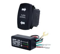 Motor Internal Switches ON Off ON Rocker Switches Turn Signals Rocker With Flasher Relays Set Green LED Switch