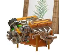 Motor Model - Museum Quality Finish and Textured Realism, Metal V8 Motor Jewellery - Decorative Novelties Toys for Son Teenager Class Men Family Friends Youth Girls Learning to