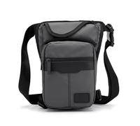 Motor Pannier Bag Nylon Men Drop Leg Bag Fanny Pack Motorcycle Riding Casual Shoulder Cross Body Thigh Male Hip Belt Waist Bags Cafe Racer(Grey)