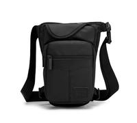 Motor Pannier Bag Nylon Men Drop Leg Bag Fanny Pack Motorcycle Riding Casual Shoulder Cross Body Thigh Male Hip Belt Waist Bags Cafe Racer(Black)