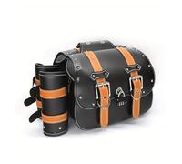Motor Pannier Bag Universal Retro Motorcycle SaddleBag Large Capacity Motorbike Side Bags Storage Tool Waterproof Side Bag Fork Handlebar Bag(Brown)