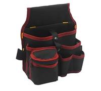 Motor Pannier Bag Waist Bag with Belt Wear-Resisting Tool Storage Electrician Toolkit Drill Wrench Screwdriver Hardware Organizer Motor Handlebar Bag(Red)