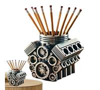 Motor Pen Holder - Engine Block Desk Organizer | Novelty Pen Organizers | Automobile Themed Stands | Noveltys Desktop Decor Storage Box With Pen