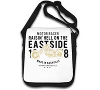 Motor Racer Raisin Hell On The East Side Made in Nashville Shoulder Bag White