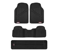 Motor Trend 3 Rows FlexTough Series Rubber Floor Mats & Liners for Car SUV Van- Heavy Duty Full Interior - Black