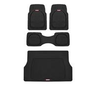Motor Trend 4pc Black Car Floor Mats Set Rubber Tortoise Liners w/Cargo for Auto SUV Trucks - All Weather Heavy Duty Floor Protection - MT-923-BK+MT-884-BK_amj