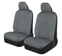 Motor Trend AquaShield Car Seat Covers for Front Seats, Solid Gray - Two-Tone Waterproof Seat Covers for Cars, Neoprene Front Seat Cover Set, Interior Covers for Auto Truck Van SUV