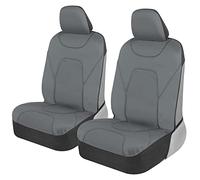 Motor Trend AquaShield Car Seat Covers for Front Seats, Solid Gray - Two-Tone Waterproof Seat Covers for Cars, Neoprene Front Seat Cover Set, Interior Covers for Auto Truck Van SUV