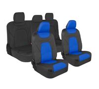 Motor Trend AquaShield Waterproof Blue Front Seat, Black 60/40 Split Bench Rear Seat Covers - Neoprene Front Car Seats Cover, SUV Seat Covers Protector - Interior Cover for Auto, Trucks, & Dog Owners
