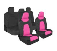 Motor Trend AquaShield Waterproof Pink Front Seat Covers, Black 60/40 Split Bench Rear Seat - Neoprene Front Car Seats Cover, SUV Seat Covers Protector - Interior Cover for Auto, Trucks, & Dog Owners