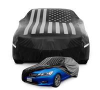 Motor Trend Black Flag Waterproof Car Cover - All Weather Outdoor Protection, UV Resistant, Windproof, Scratchproof - Semi-Universal Fit Sedan Full Car Cover for Sun Rain Snow (Fits 171”- 190” Length)