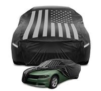 Motor Trend Black Flag Waterproof Car Cover - All Weather Outdoor Protection, UV Resistant, Windproof, Scratchproof - Semi-Universal Fit Sedan Full Car Cover for Sun Rain Snow (Fits 191”- 210” Length)