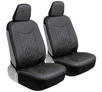 Motor Trend Black Stitched Faux Leather Car Seat Covers for Front Seats - Premium Automotive Bucket Seat Covers, Made for Vehicles with Removable Headrests, Fits Most Car Truck SUV