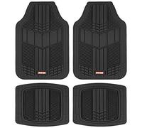 MOTOR TREND DualFlex™ Rubber Car Floor Mats All Weather Waterproof 4-Piece Sporty Two-Tone Design Car Mats Full Set - Universal Trim-to-Fit Floor Mats for Car, SUV, & Trucks - Car Carpet Protector