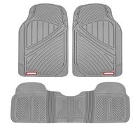 Motor Trend FlexTough Performance All Weather Rubber Car Floor Mats - 3 Piece Floor Mats Automotive Liners for Cars Truck SUV, Heavy-Duty Waterproof (Gray)