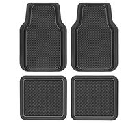 Motor Trend Houndstooth Design Rubber Car Floor Mats for Autos SUV Truck & Van - All-Weather Waterproof Protection Front & Rear Liners, Trim to Fit Most Vehicles