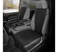 Motor Trend LuxeFit Black Seat Covers for Cars Trucks Van SUV (2 Pack), Premium Faux Leather Car Seat Covers, Easy to Install Automotive Seat Covers with Storage Pockets, Fits Most Vehicles