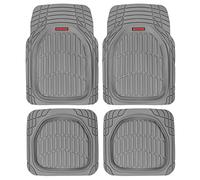 Motor Trend MT-921-GR FlexTough Tortoise - Heavy Duty Rubber Floor Mats for Car SUV Van & Truck - All Weather Protection - Deep Dish (Gray)