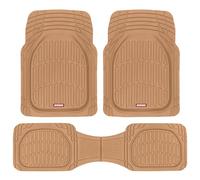 Motor Trend - MT-923-BG 923-BG Beige FlexTough Contour Liners-Deep Dish Heavy Duty Rubber Floor Mats for Car SUV Truck & Van-All Weather Protection, Trim to Fit (Tan Beige)