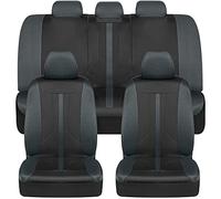Motor Trend OmniFit, Two-Tone Gray Car Seat Covers Full Set with Hooded Split Bench Seat Cover, Interior Car Accessories, Automotive Seat Covers