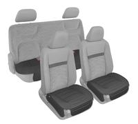 Motor Trend Seat Covers for Cars Trucks SUV, Faux Leather Full Set Black Padded Car Seat Covers with Storage Pockets, Premium Interior Car Seat Cover