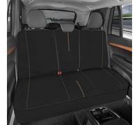 Motor Trend SpillGuard Waterproof Rear Bench Car Seat Cover, Beige Stitching - Split Bench Rear Seat Protector with Neoprene Padding, Back Seat Cover for Kids & Dogs, Car Interior Covers