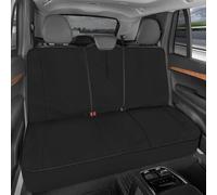 Motor Trend SpillGuard Waterproof Rear Bench Car Seat Cover, Black Stitching - Split Bench Rear Seat Protector with Neoprene Padding, Back Seat Cover for Kids & Dogs, Car Interior Covers