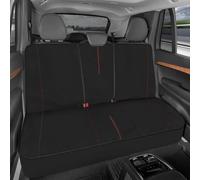 Motor Trend SpillGuard Waterproof Rear Bench Car Seat Cover, Red Stitching - Split Bench Rear Seat Protector with Neoprene Padding, Back Seat Cover for Kids & Dogs, Car Interior Covers