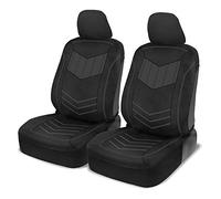 Motor Trend Super Sport Gray Faux Leather Seat Covers, Front Seats - Modern Two-Tone Design, Easy to Install Seat Protectors, Interior Covers for Car Truck Van and SUV
