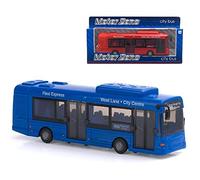 MOTOR ZONE from Peterkin | City Bus Toy Vehicle | 22cm Red / Blue / White diecast metal and plastic free wheeling bus | 1:48 Scale | Diecast Vehicles | Ages 3+