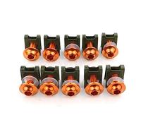 Motorbike accessories Motorcycle Fastener Clips Screw Spring Nuts 10 PCS 6mm For Y-AMAHA YZF-R125 YZF-R25 R3 FZR600 YZF600R YZF1000R YZF750R YZFR25 YZFR125(Orange)