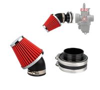 Motorbike Air Filters Fit For Honda Suzuki Motor Motorcycle Air Filter Joint Interface Adapter Air Cleaner CNC Intake Manifold(Red Air Filter Set)