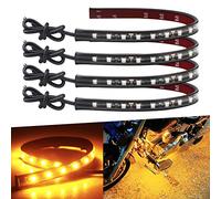 Motorbike and Car Underglow Lights - 32cm 5050 18SMD Waterproof Yellow LED 12V Light Strips - Motorcycle Atmosphere Neon Interior Lighting - Under Dash - 4PCS