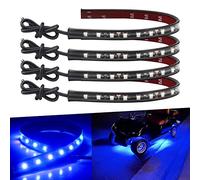Motorbike and Car Underglow Lights - Motorcycle LED Light Strips 32cm 5050 18SMD Waterproof Blue 12V Atmosphere Neon Interior Lighting - Under Dash Pack of 4